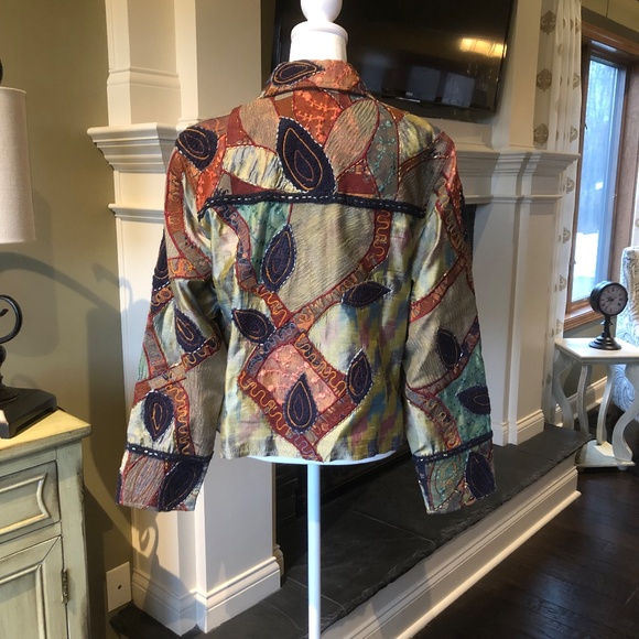 Anage Vintage Multicolored Patchwork Jacket Size Small Long Sleeve - Picture 7 of 11